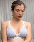 Organic Cotton Gray Bralette.  Soft Wireless Bra. Comfortable Supportive Bralette. Natural Handmade Lingerie