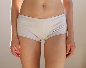 Organic Cotton Boyshorts Panties. Hypoallergenic Natural Womens Underwear