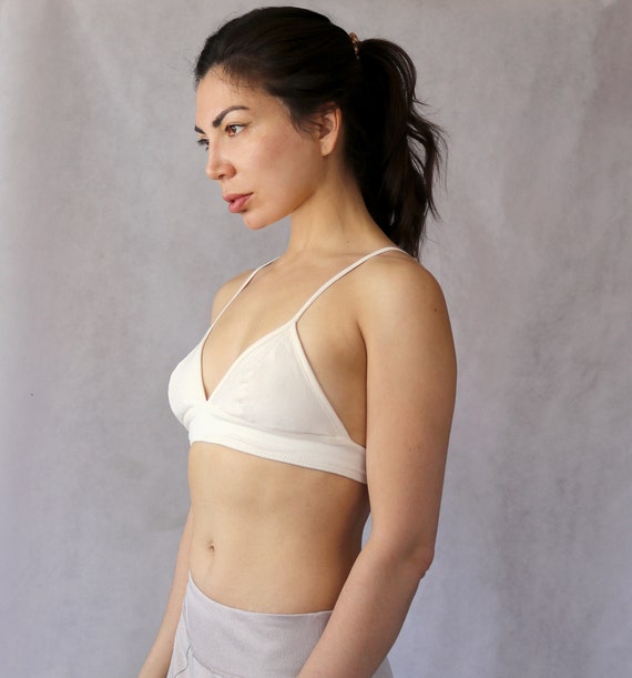 Pure Organic Cotton Wrap Around Bralette. Sensitive Skin Nursing Bra -   Ireland