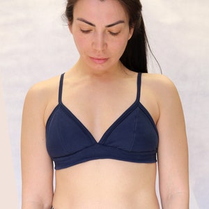 Blue cotton bralette