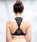 Black Lace Bralette. Triangle back. Halter Wireless Bra Top. Unique Lingerie 