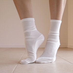 Charcoal Gray Velvet Socks. Handmade Women's Socks. Homemade Socks Off White