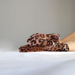 Leopard Print Mesh Socks. Sheer Nylon Socks. Handmade Ankle Socks. image 3