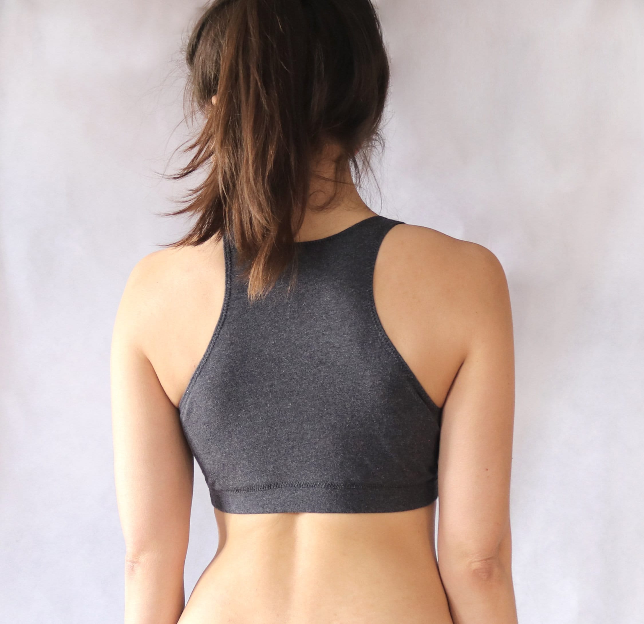 Grey Organic Cotton Bralette. Yoga Bra – Tatiana's Threads