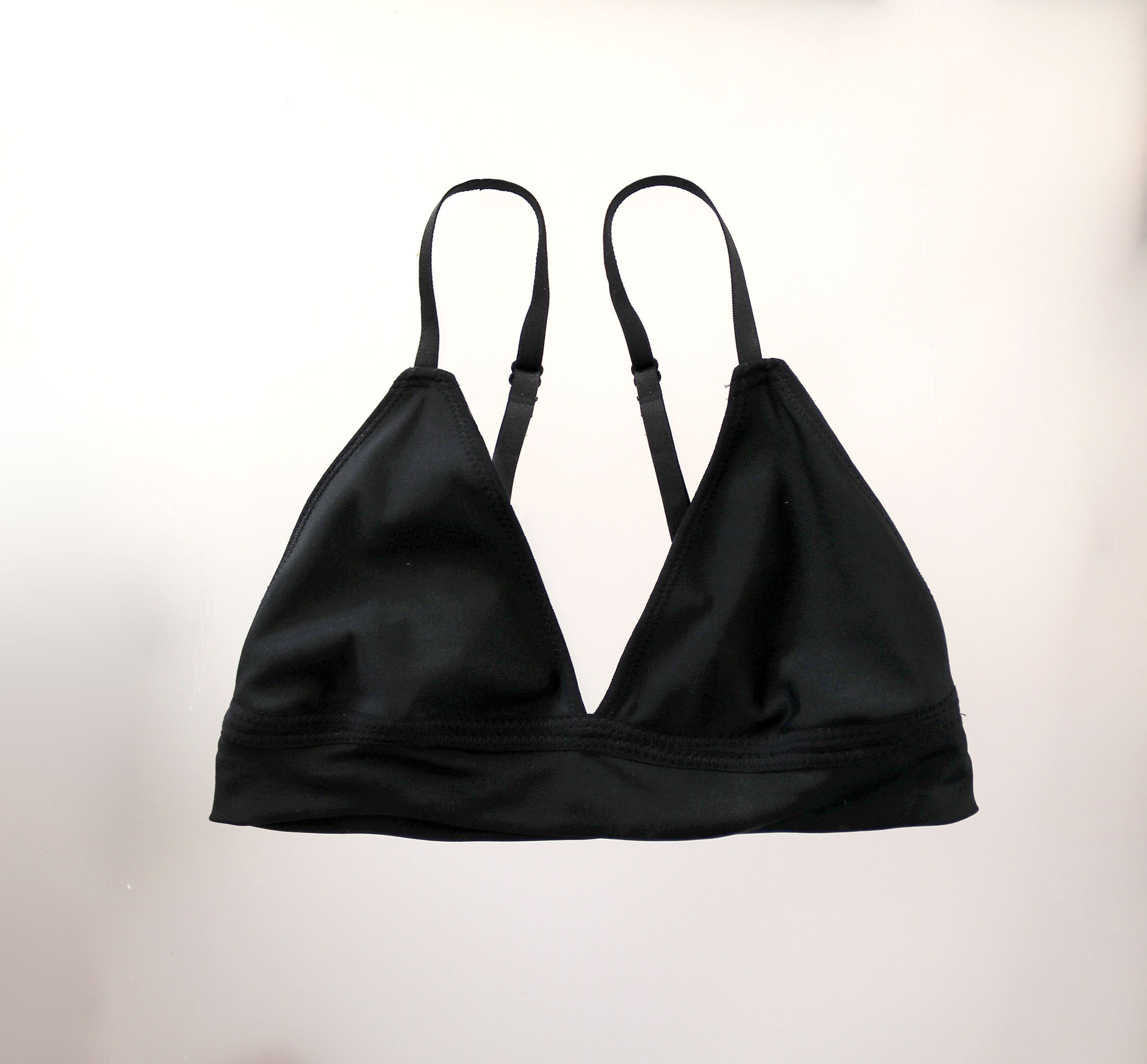 Simple Black Triangle Bralette. Wireless Bra. Women's - Etsy