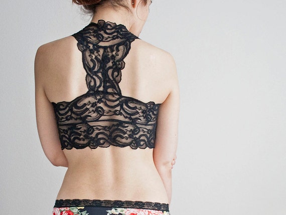 lace bralette black