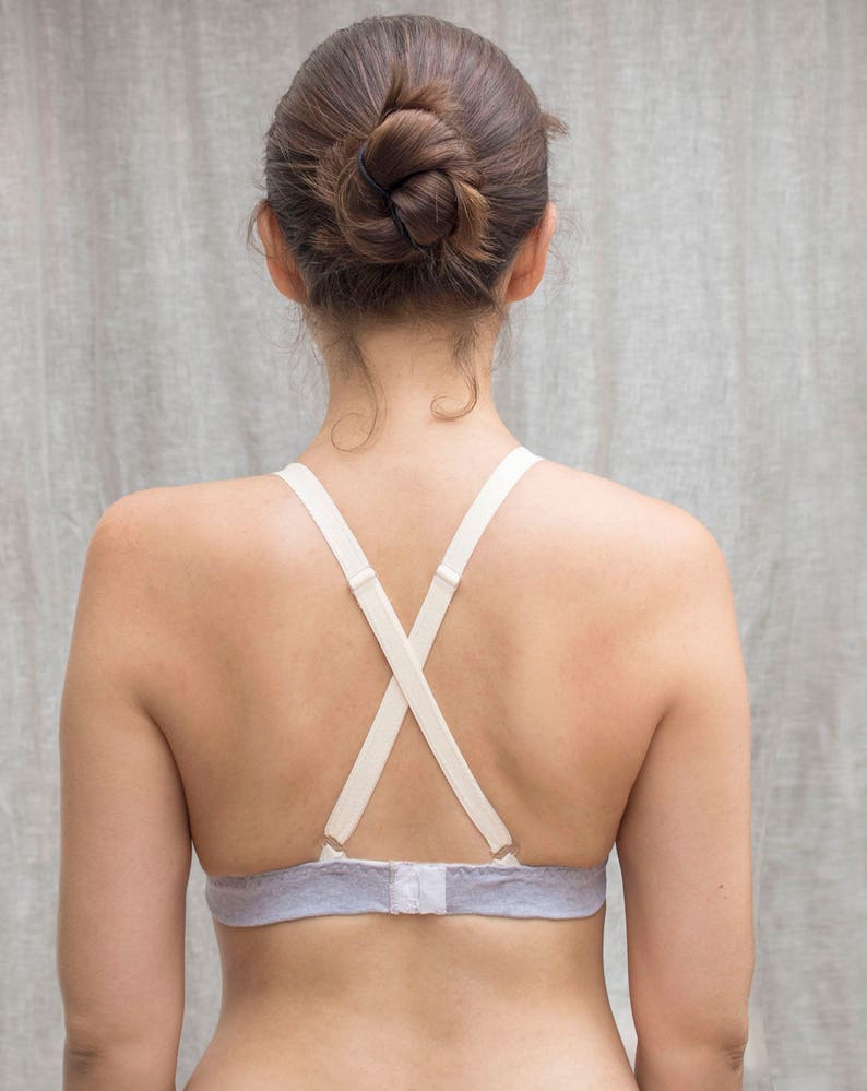 Soft Wireless Bra Organic Cotton Gray Bralette Natural Handmade Lingerie Comfortable Supportive Bralette