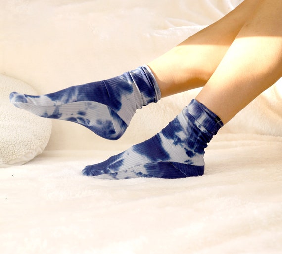 Tie Dye Ribbed Socks. Soft Women's Cozy Socks