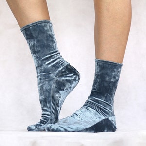 Blue velvet socks