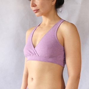 Workout Padded Bra, Lavender Padded Sport Bra, Push up Sport Bra