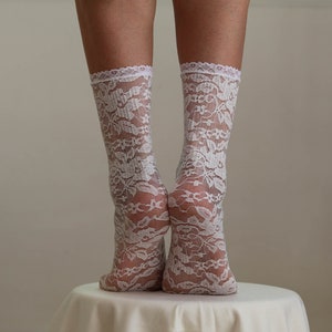 Ivory Lace Women's Socks. Handmade Lacy Socks. Bridal Gift. - Etsy