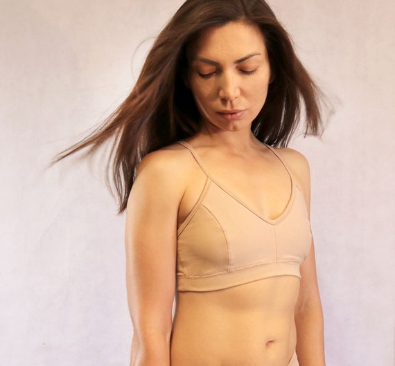 Organic Cotton Bralette. Natural Wireless Bra. Sustainable