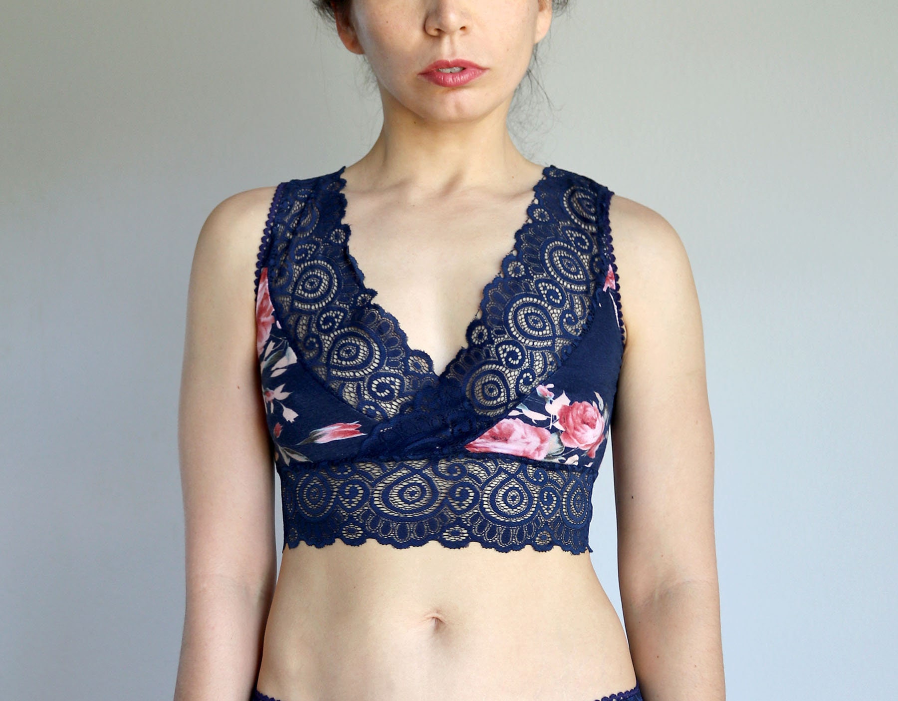 navy blue bralette top