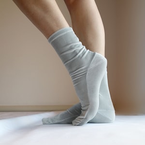 Silver Grey Velvet Socks. Handmade Women's Socks. Homemade Socks