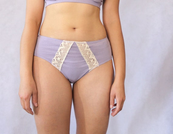Organic Cotton Panties With Cotton Lace Inserts. Full Coverage High Waist  Underwear -  Sweden