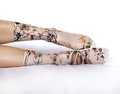 Floral Mesh Socks. Sheer Nylon Socks. Handmade Women's Socks. Ankle Socks