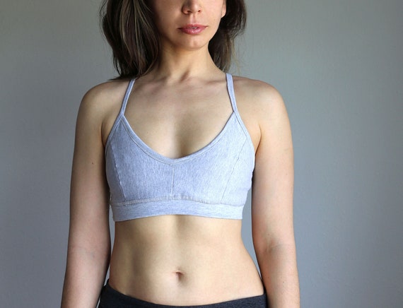 Gray Organic Cotton Bralette. Natural Wireless Bra. Sustainable Handmade  Lingerie. Yoga Sport Top -  Canada