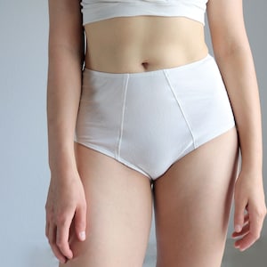 Pure Organic Cotton High Waist Panties.  Sustainable Womens Underwear.