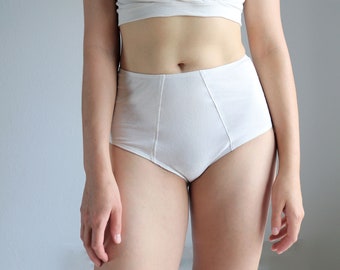 Pure Organic Cotton High Waist Panties.  Sustainable Womens Underwear.