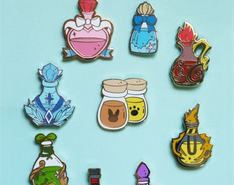 Enamel Pins: Elementalist Potion Bottle - Spells - RPG - Magic