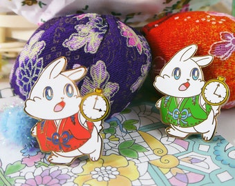 Emaille-Pin: Alice in Kyoto Wunderland Weißes Kaninchen