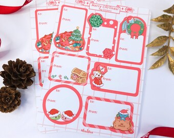 Sticker Sheet: D&D Merry Critmas - Gift Label - Mini Tags - RPG - Fantasy