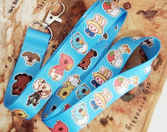 Lanyard: Warriors of Cute - Chibi Eorzea Minions - Tag Holder - Cute Accessory