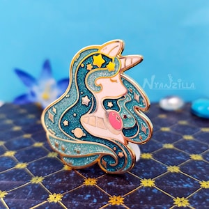 Enamel Pin: Stargazers' Dream - Galaxy Unicorn - Day - Celestial - Cute Accessory