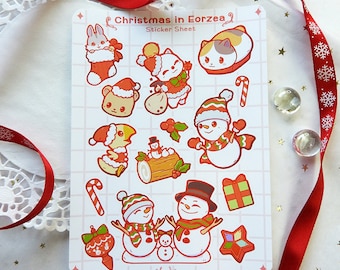 Sticker Sheet: A Day in Eorzea - Christmas - Holidays - Planner Stickers