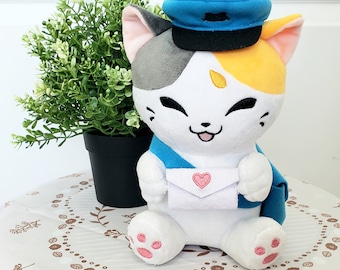 Plush: Mochi the Delivery Cat -  Stuffed Animal - Cute Postal Service - Desk Decor