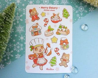 Sticker Sheet: Merry Bakery - Christmas - Planner Stickers - Holidays