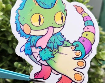 Vinilo adhesivo: Adorable Wyvern Camaleón - Videojuego - Resistente al agua