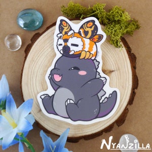 Vinyl Sticker: Kaiju Friendship - Chibi Kaiju - Waterproof