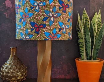 Tropical African lampshade, red blue flower lampshade,