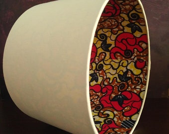 Colourful Double sided Abstract African print Lampshade, Statement hallway ceiling hanging lampshade