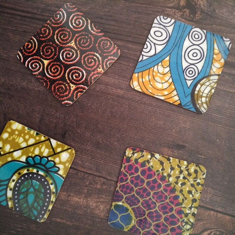African Drink Coasters set of 4 Christmas gift ideas Etsy