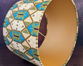 Geometric Tribal African Drum Lampshade, Mid Century Modern Lampshade, Table ceiling floor lampshade, Fathers Mothers Day Home Decor Gift,