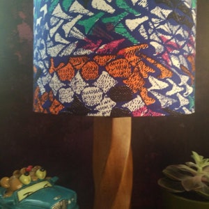 Colorful Mosaic pattern African lampshade, 30cm drum table floor ceiling lampshade, Mother Father Day Gift image 1