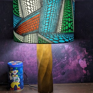 Colourful Spot Stripe pattern African Print lampshade, 30cm Drum Ceiling Table Floor Lampshade, Mother Father Day Home Gift image 7