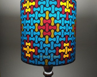 African geometric lampshade, jigsaw puzzle lampshade, Childrens lampshade,
