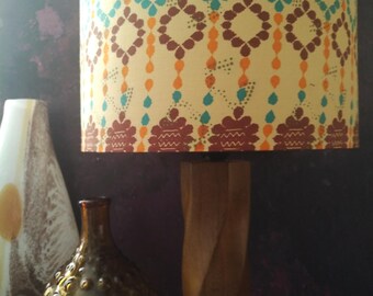 Tropical Crush Geometric African lampshade, Lined 30cm drum lamp shade, Fathers Mothers Day Home Decor Gift,