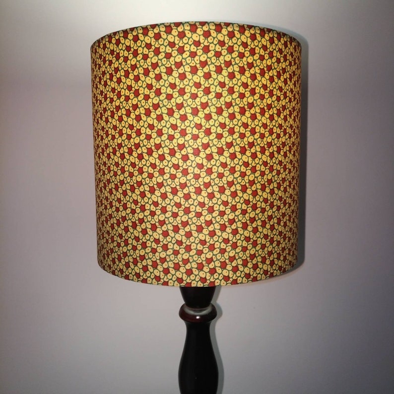 Mustard Brown patterned table lampshade 20cm drum lamp shade Etsy