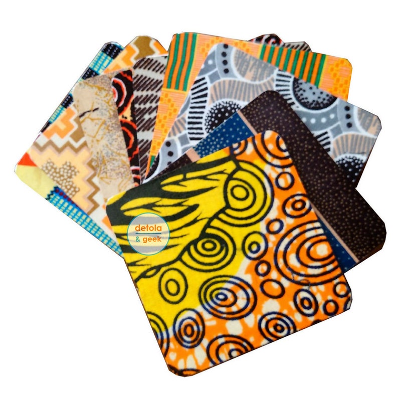 Set Of 10 African Print Coasters Afrocentric Coasters Gift Etsy