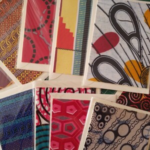 3 x African print cards, A6 blank greeting cards, RANDOM mixed set of 3 cards, African Ankara Textile card, image 4