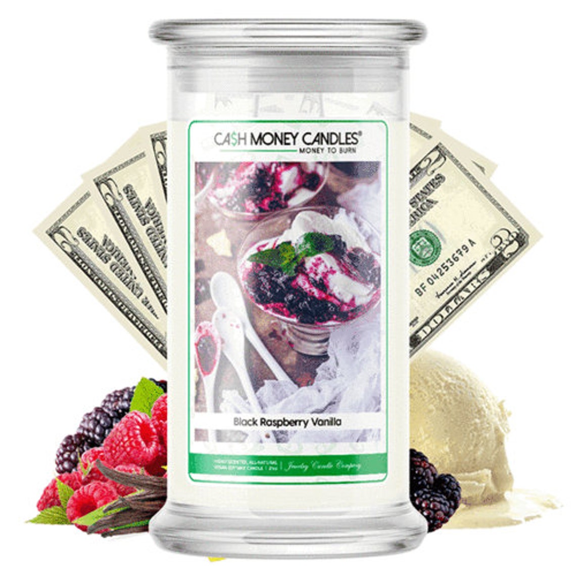 Black Raspberry Vanilla Cash Money Candle Etsy