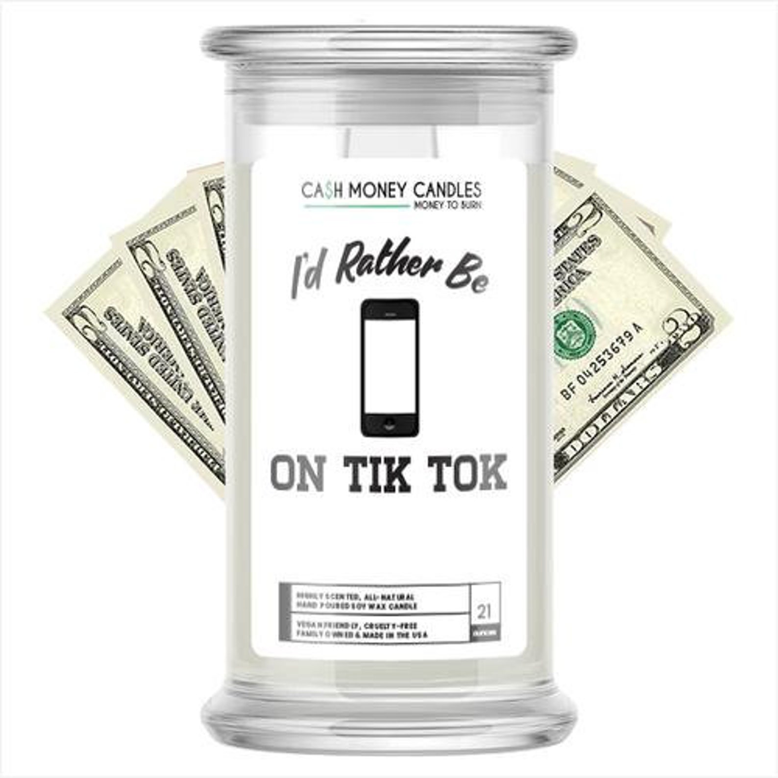 I'd rather be On Tik Tok Cash Candles Etsy