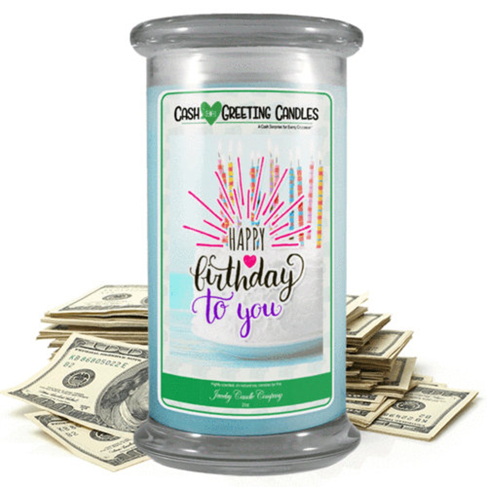 Happy Birthday To You Cash Money Candle Etsy