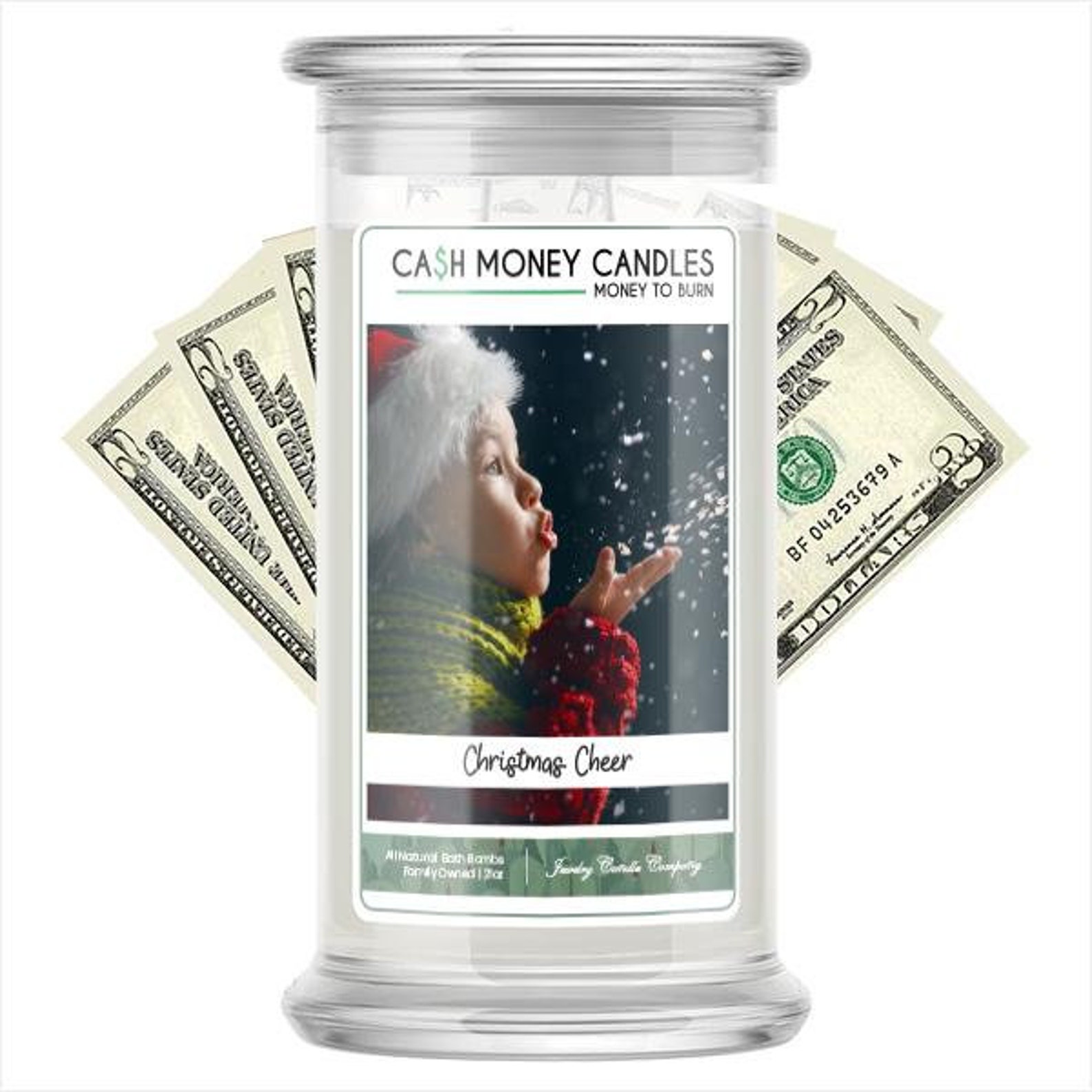 Christmas Cheer Cash Money Candle Etsy