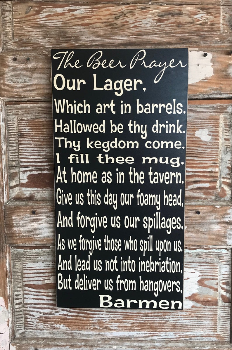 The Beer Prayer Sign 12x24 Funny Wood Sign | Etsy