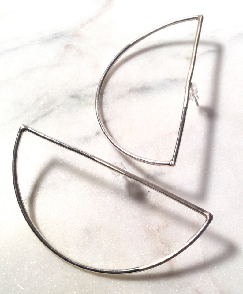 Sterling Silver Half Hoop Earrings